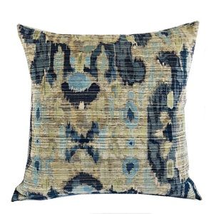 Plutus Sonoma Canyon Green Navy And Blue Handmade Luxury Pillow